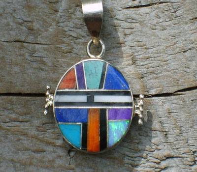 Navajo Double-Sided Multi-Stone Pendant